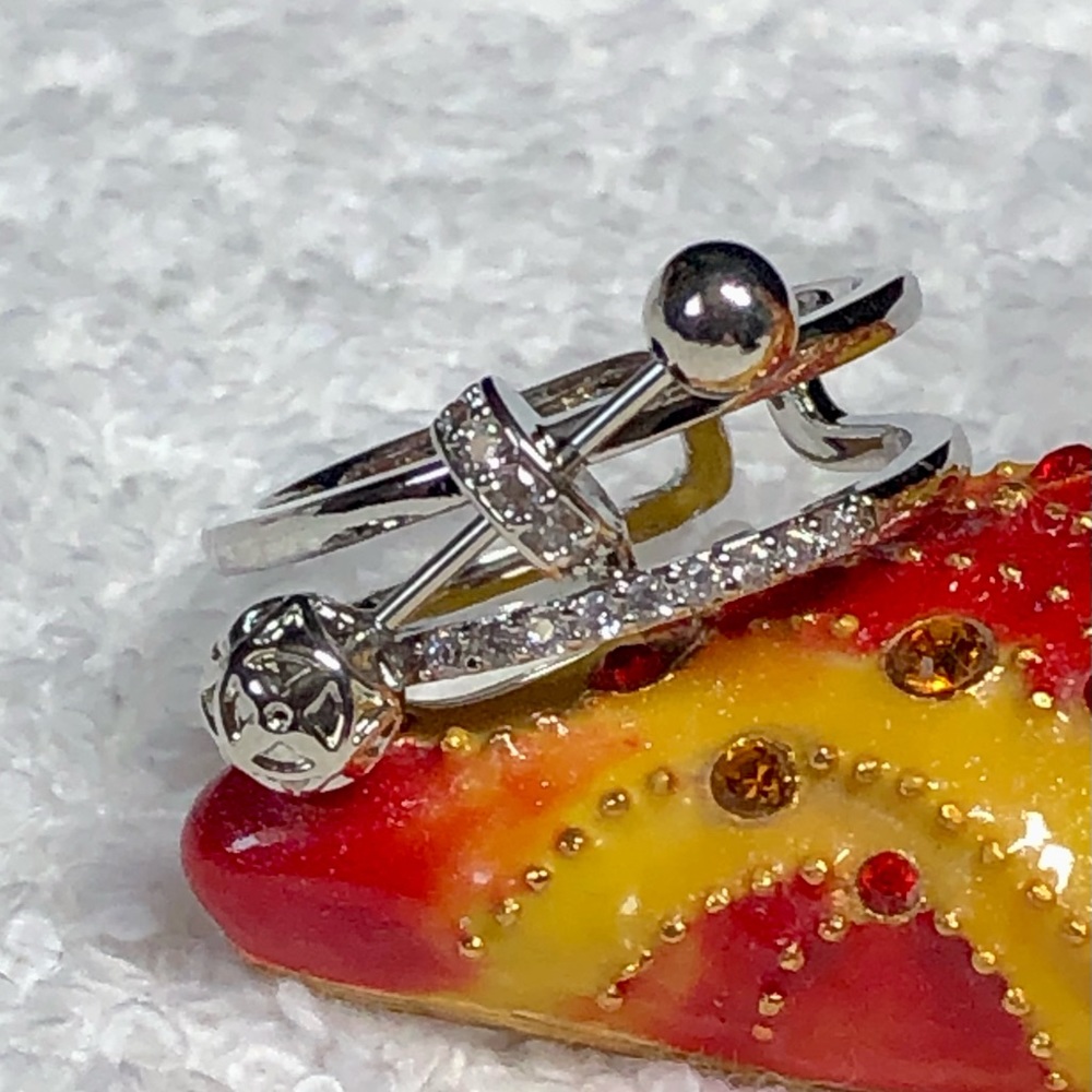 ⭐️💕gorgeous women 925 silver ring cubic zirconia adjustable size
